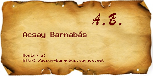 Acsay Barnabás névjegykártya