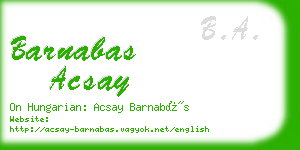 barnabas acsay business card